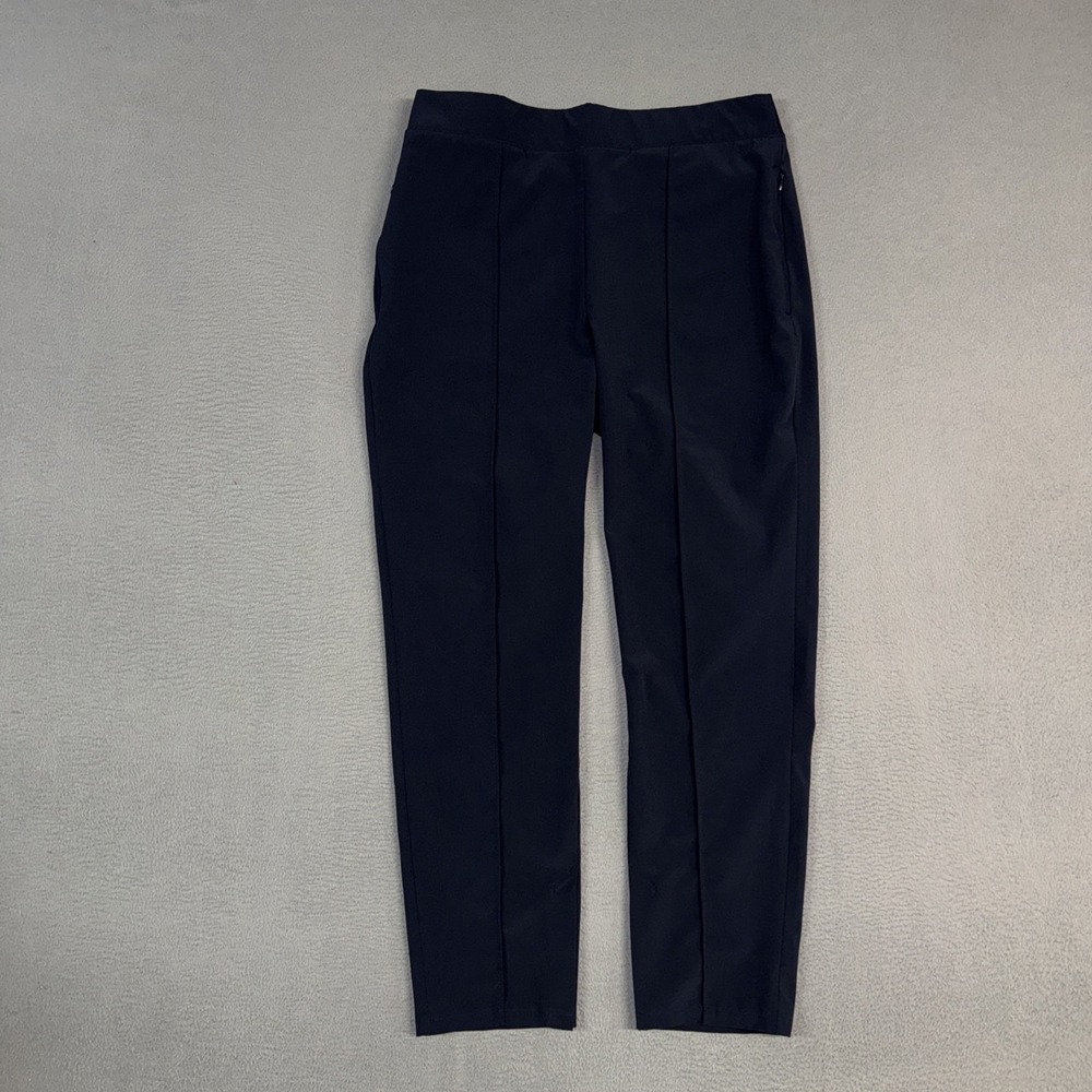 Chicos Pants Womens 1 / 8 Straight Crop Pull On Flat Front Polyester Blend Dress
